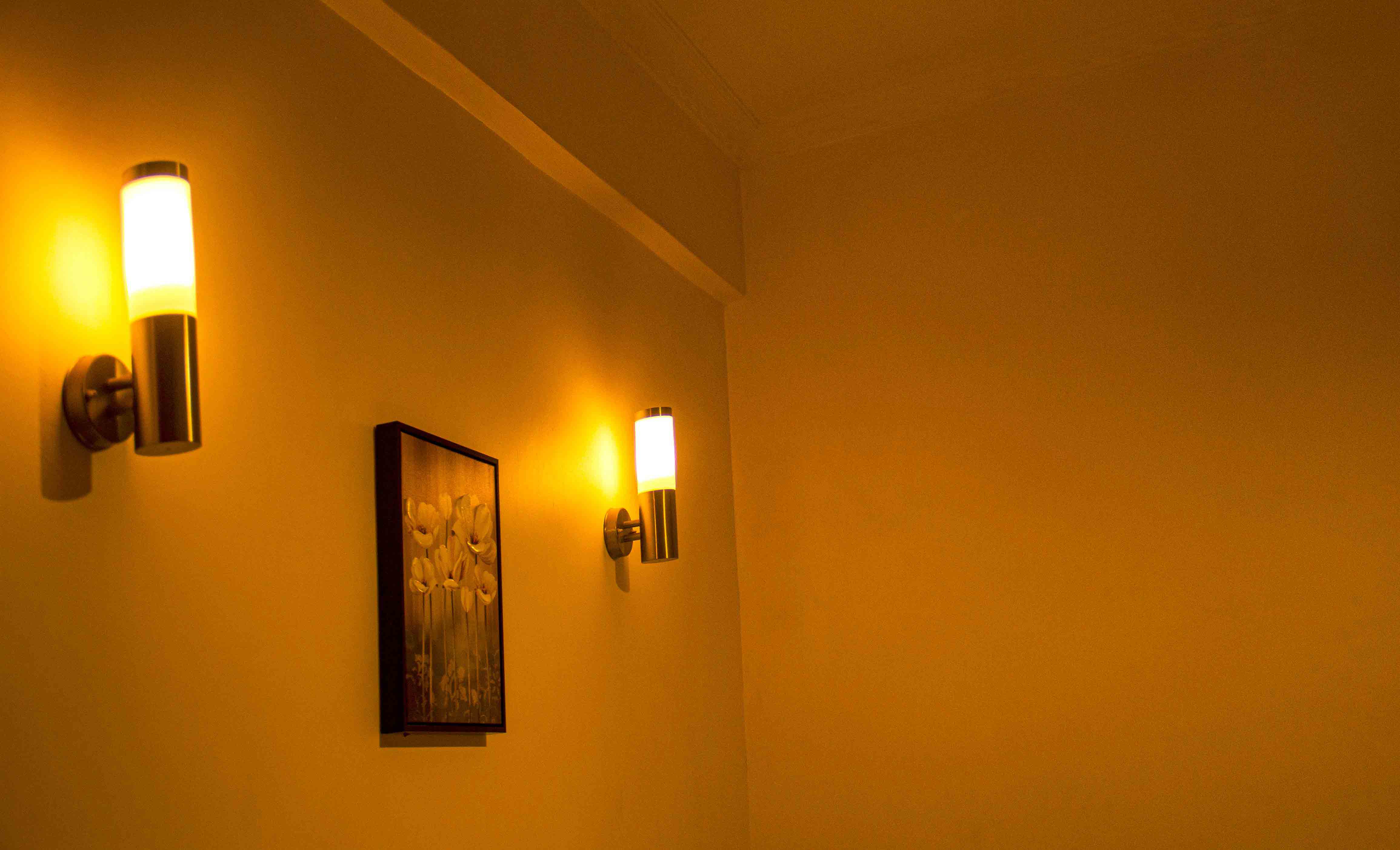 Wall lights in hotel